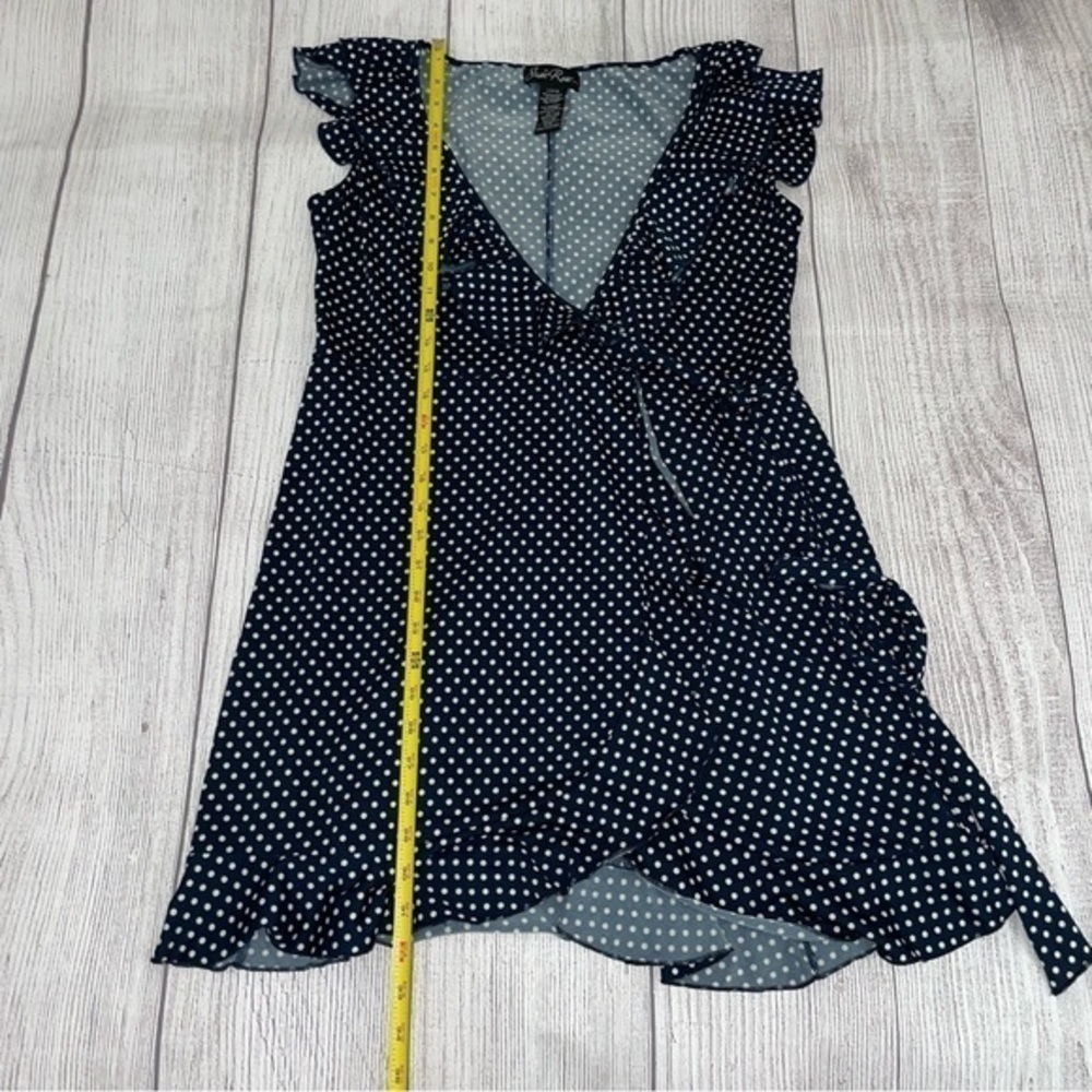 SUSIE ROSE Women’s Polka Dot Wrap Dress Navy & White Size Large (11-13) - Picture 7 of 7